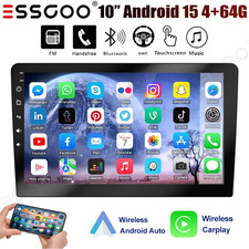10" Car Stereo 4 64G Carplay Android 15 Double 2DIN IPS Touch Screen GPS Wifi BT