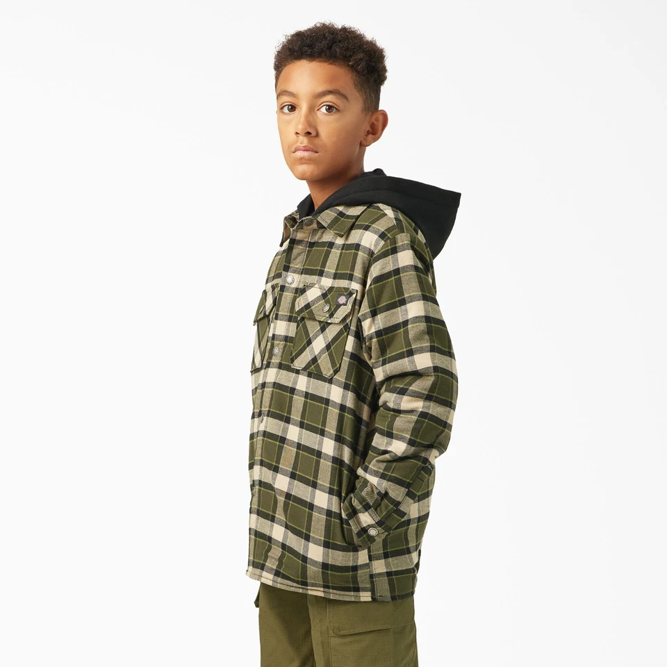Dickies Kids Flannel Shirt Jacket Size M (10y-12y) Moss Green NWT MSRP $49.99 - Image 3 of 4