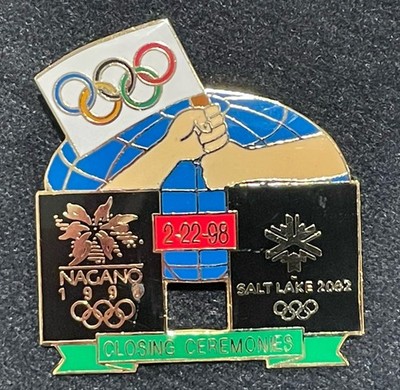 2002 Salt Lake City Utah Olympics Pin Nagano 1998 Closing Ceremony Ltd Numbered