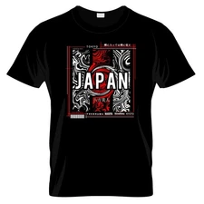 Japan Travel Abstract Art Graphic T Shirt 100% Cotton Made in USA