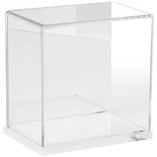 Plymor Clear Acrylic Case w/ Clear Base (Mirror Back), 6" W x 4" D x 6" H