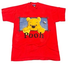 Vintage Disney Winnie the Pooh Kids T-Shirt Red Graphic Tee Youth Medium