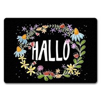 Hallo FußMatte Randlos Mit Blumen Motiv FußMatte Fussmatte FußAbtreter