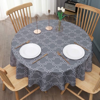 AooHome 60'' Round Table Cloth - Charcoal Washable (Round),