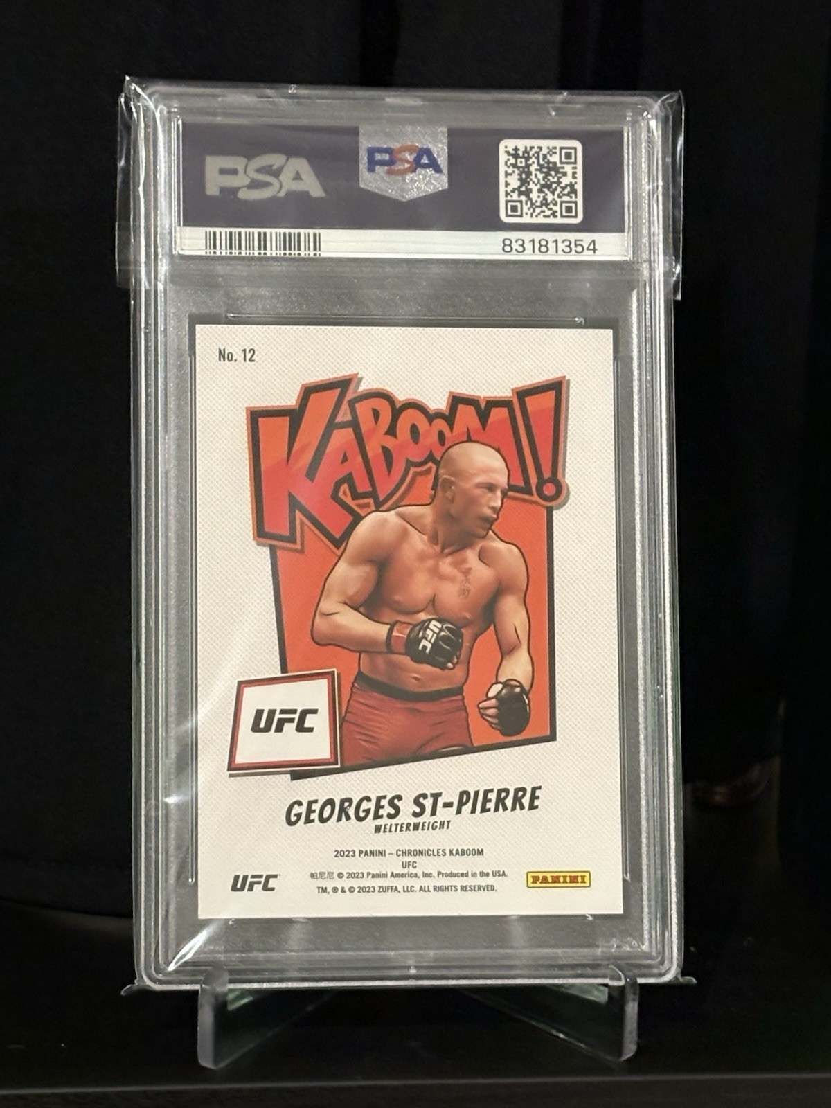2023 UFC KABOOM! Georges St. Pierre GSP PSA 10 PANINI CHRONICLES #12 MMA GRAIL view 2