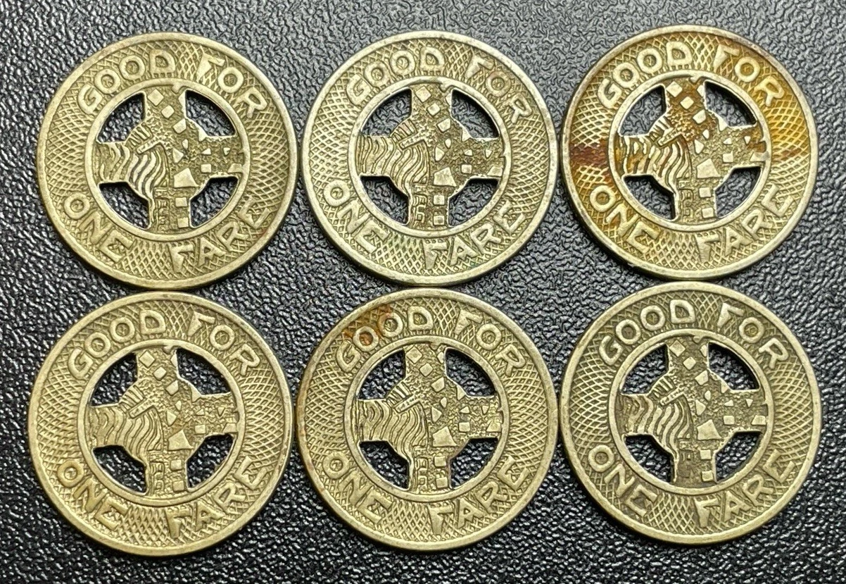 Lot of 6 Oakland, California - Eastbay Street Railways LTD Transit Token - product detail image 2
