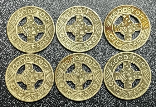 Lot of 6 Oakland, California - Eastbay Street Railways LTD Transit Token image 2
