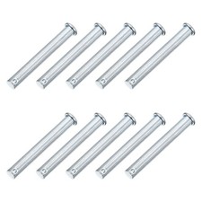 10Pcs M10 x 75mm Single Hole Clevis Pins, Zinc-Plated Carbon Steel Flat Head Pin