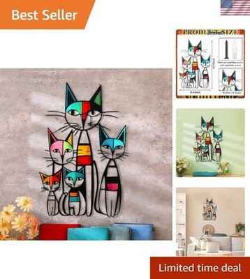 Cat Wall Art Decor Metal Cat Wall Sculptures Room Decor for Cats Lover 10.6 x...