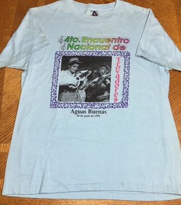 Vintage 4to. Encuentro Nacional De Trovadores 1992 Single Stitch T-shirt XL