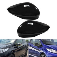 2x Schwarz Glänzend Spiegelkappe Außenspiegel Für Ford Fiesta VI Van 2008-2017