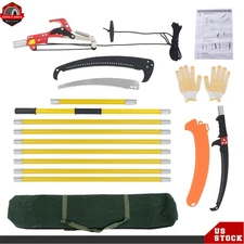 30 FT Tree Manual Pole Saw Pole Saws for Tree Trimming Blades and Scissors Set