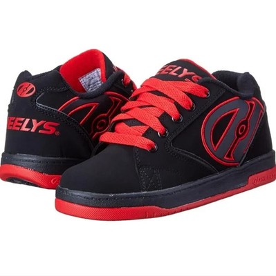 New Heelys Propel 2.0 Skate Sneaker Shoes Black/Red USA Size Youth 6 Boy/Girl