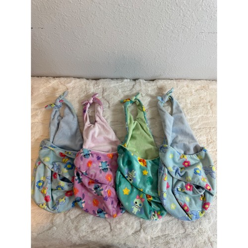 lot 4 Disney Parks Babies Plush Replacement Swaddle Blanket Wraps stitch bambi