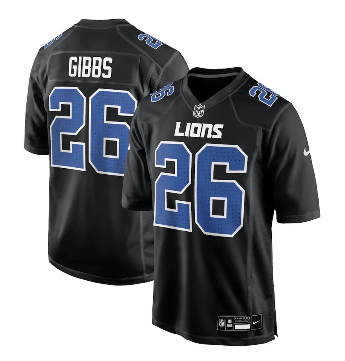 Men's XXL Jahmyr Gibbs Detroit Lions Nike NFL Game Jersey #26