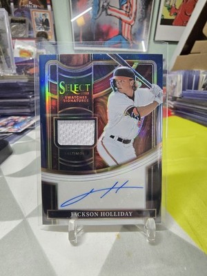 2023 Panini Select Jackson Holliday /49 Patch Auto Blue Prizm #SSS-JH Orioles