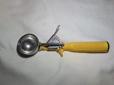 Yellow Vintage Vollrath Stainless Steel Ice Cream Scoop Retro