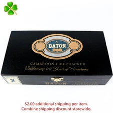 Baton Cameroon Firecracker Empty Wood Cigar Box 9" x 4.75" x 2"