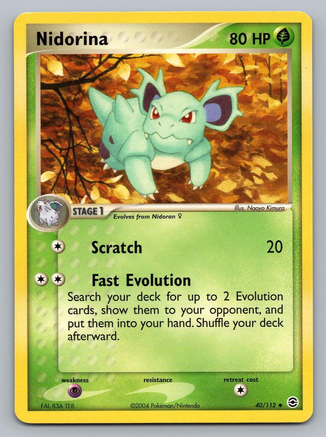 NIDORINA 40/112 UNCOMMON FIRERED & LEAFGREEN POKEMON MP