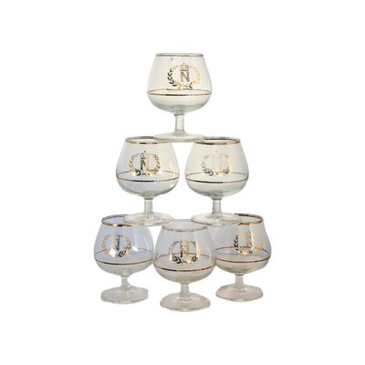Midcentury Napoleon Cognac / Brandy Glasses, Set of Six