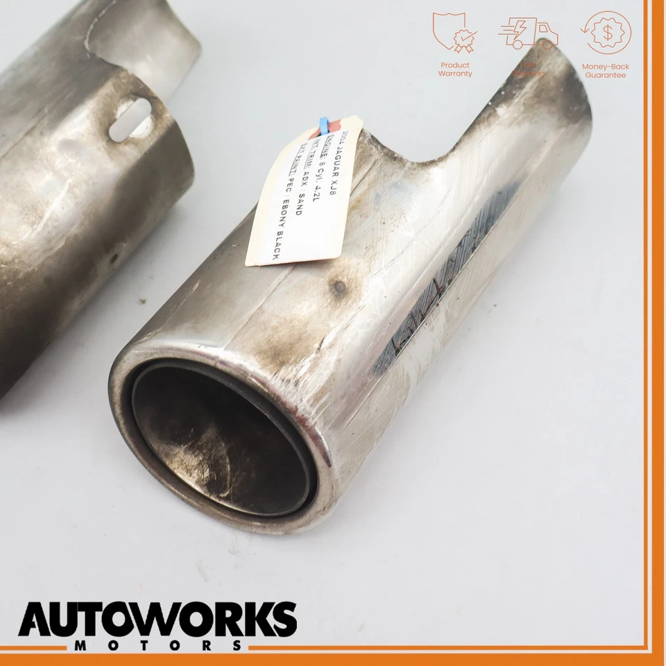 04-05 Jaguar XJ8 XJR VDP X350 Juego de 2 puntas de silenciador de escape trasero izquierdo y derecho OEM Foto 4 de 4