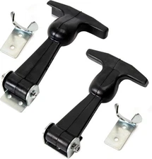 Rubber Hood Latch -2 Pack Elastic Flexible T-Handle Hasp Draw Black 