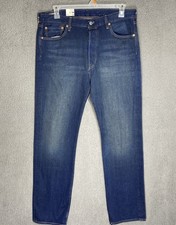 NWT Levi's 501 Premium Mens 36x34 Flex Dark Faded Washed Straight Leg Button Fly