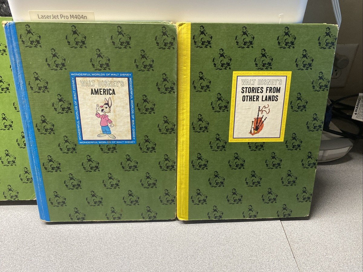 Vintage 1965 THE WONDERFUL WORLDS of WALT DISNEY HC Books BOXED