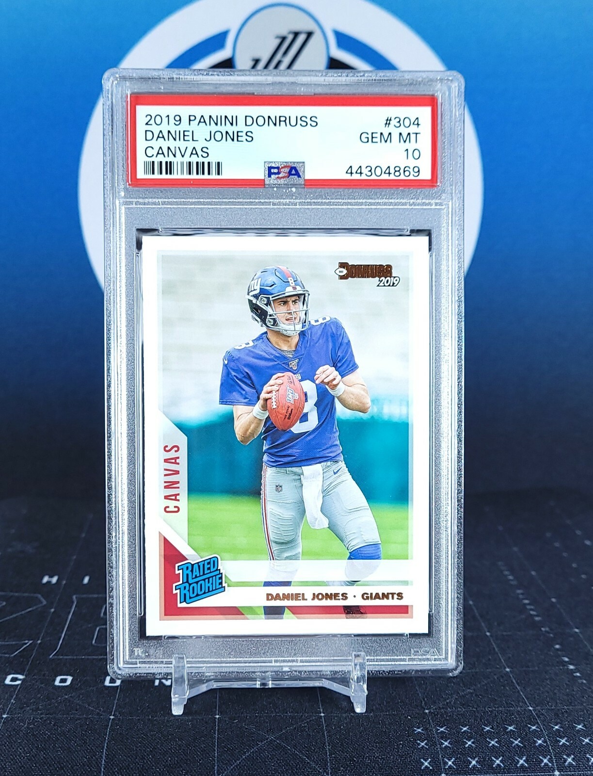 2019 Panini Donruss Canvas #304 Daniel Jones PSA 10 Rookie Giants