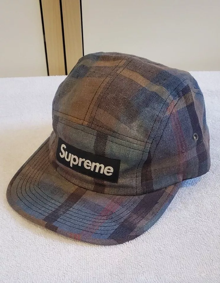 Casquette de camp logo Supreme Box noir magee X Muti coul panneaux USA jamais portée