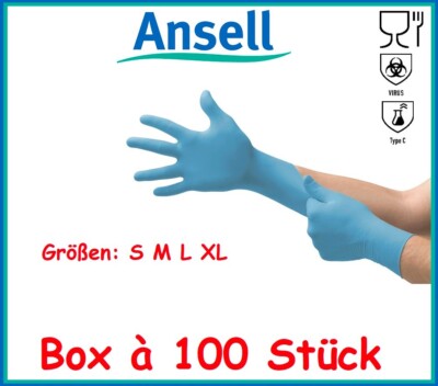 100 STÜCK ANSELL Einweghandschuh Microflex  92-134 Gr. S M L XL puderfrei Labor