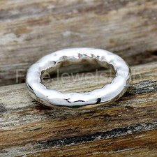 4MM Hammered Ring, Band Ring, 925 Sterling Silver Ring, Handmade Ring Men's Band