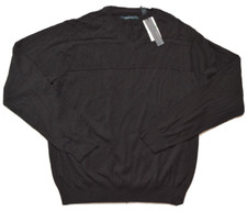 Perry Ellis Mens Sweater Soft Knit V Neck Black Large 79.50 NWT