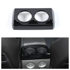Armrest Box Rear Cup Holder Panel Trim Decor Cover for Ford F150 2009-2014 Black