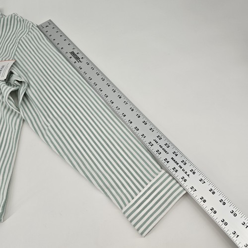 NWT Old Navy Men's XL White/Seagreen Stripe Cotton Oxford L-Sleeve Shirt. (0562) - Picture 8 of 8