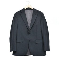 SuitSupply 110  s Pure Wool Super Dark Gray Blazer Vitale Barberis Size 50 R.