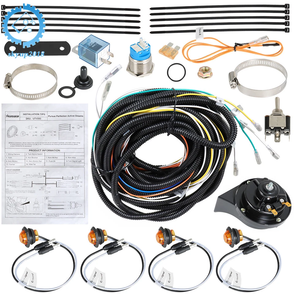 Kit de luces LED de señal de giro 2005-2015 para John Deere Gator TE Pug & Play con cuerno EE. UU. Foto 2 de 4