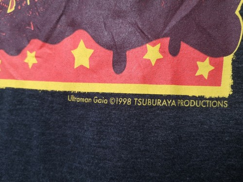 Ultraman Gaia Japanese Anime Vintage 1998 Black Monster T-Shirt Tee Sz Large - Picture 3 of 7