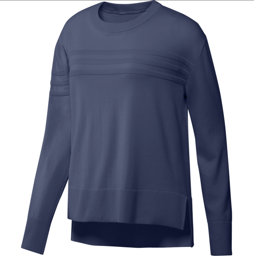 ADIDAS GOLF Women's STRIPE Cotton Pullover Crew Sweater Tech