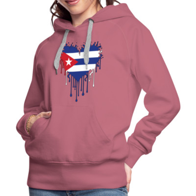 Heart of Cuba Flag Women s Premium Hoodie