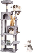 Cat Tree for Indoor Cats, 63" Cat Tower with 2 Cat Condos, Sisal Scratching Post