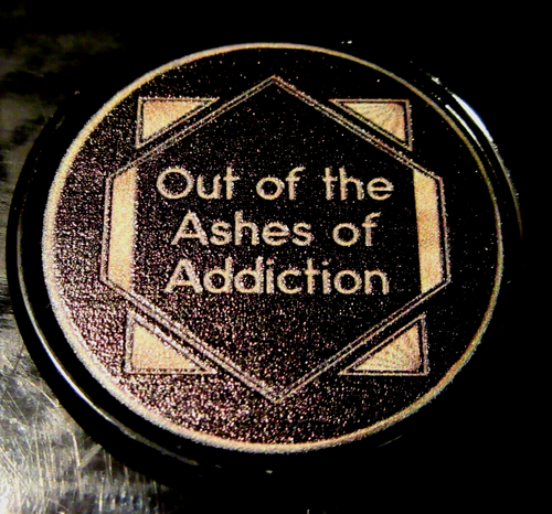Phoenix Out of the ashes Alcoholics Anonymous AA Red Plastic Medallion Chips - Picture 9 of 10