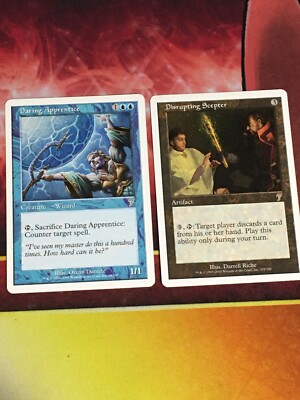 C6534 MTG MAGIC GATHERING CORE SEVENTH DISRUPTING SCEPTER DARING APPRENTICE MP R