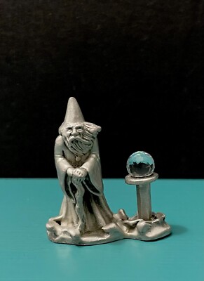 Cuter Pewter Fantasy Magic Old Wizard Walking Stick Staff Figurine LOTR GOT RPG