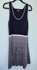 Banana Republic Summer Striped Sweater Dress Sleeveless Aline Blue White Medium