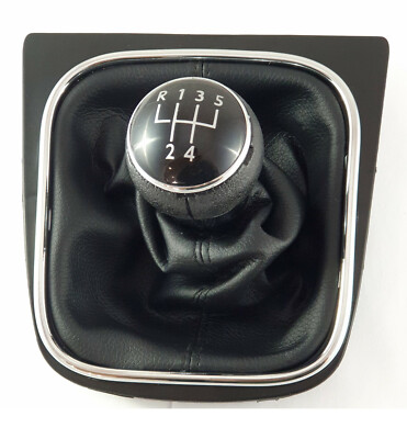 für VW GOLF V PLUS 05-08 SCHALTKNAUF SCHALTHEBEL SCHALTSACK RACHMEN 5 GANG CHROM
