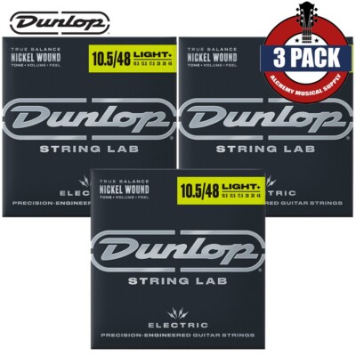 3-PACK Dunlop DEN10548 Light+ Nickel Electric Guitar Strings 10.5-48