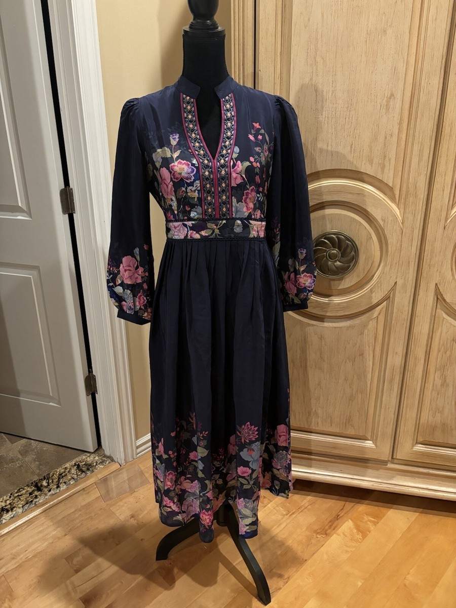 Johnny Was Valeria Silk Maxi Dress Women's Size S/P NWT $598
