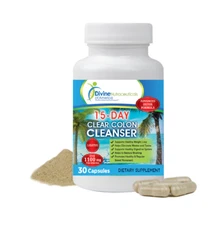 CLEAR COLON CLEANS & 15-Day DETOX CLEANSER WEIGHT LOSS Fiber Flush Aloe Vera DNA