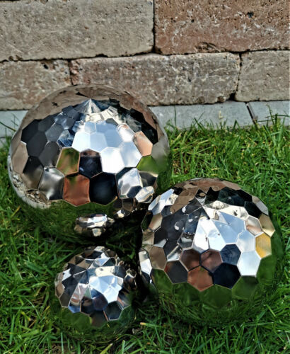 Dekokugel Diamond 3er Set 20-15-10 cm Edelstahl poliert Kugel Dekorationskugel  - Bild 1 von 10